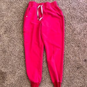 Womens figs shocking pink scrub pants